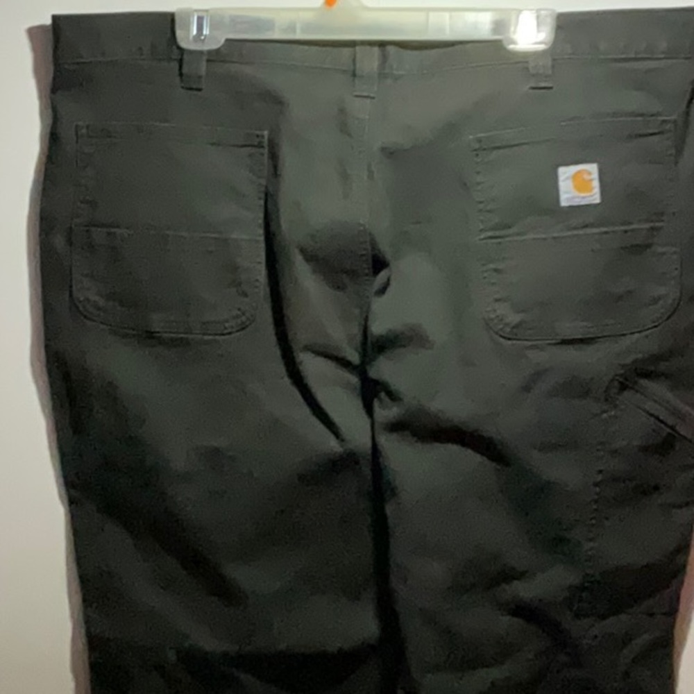 Carhartt Men's Dark Grey Rugged Flex Relaxed Fit Canvas Work Pants!